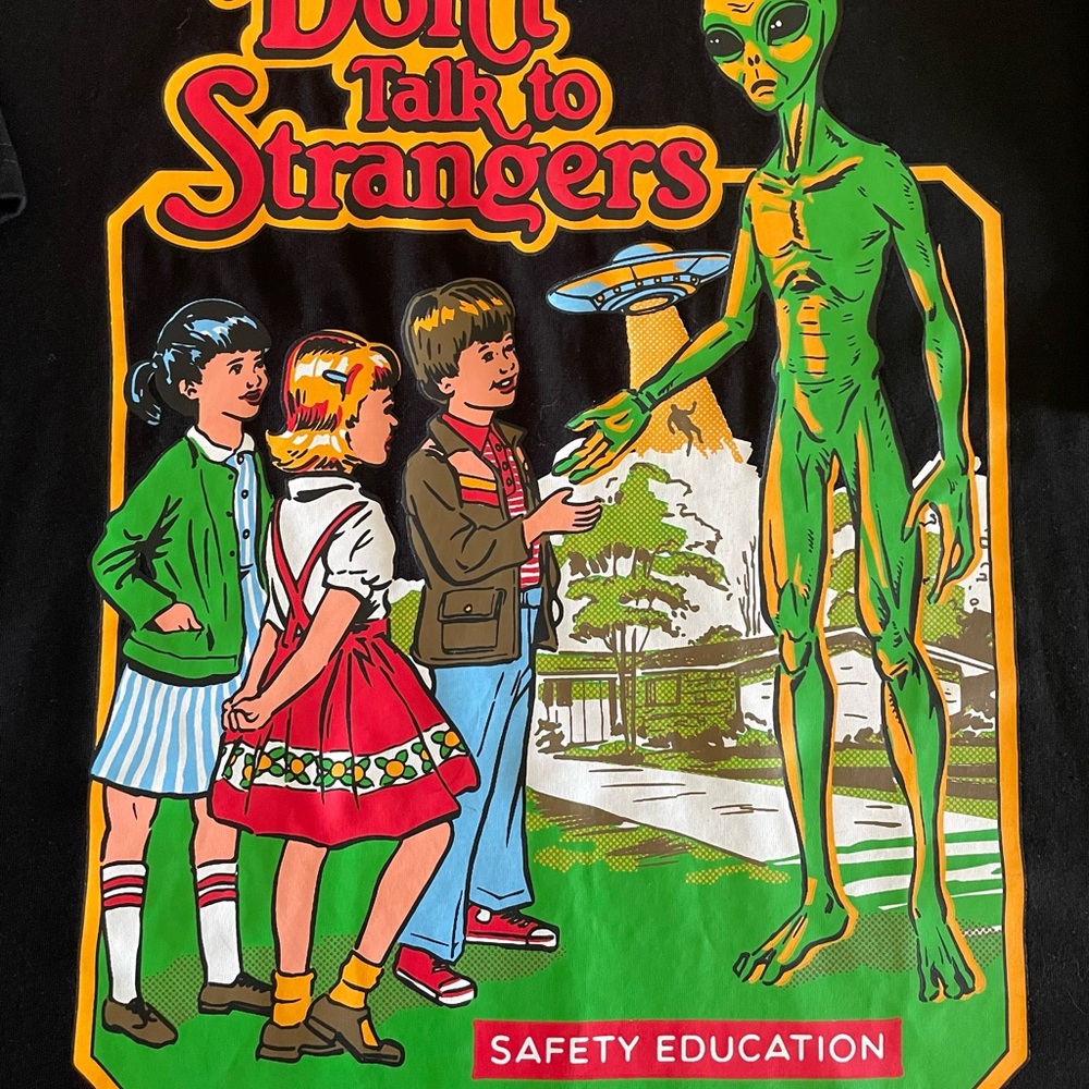 “Don’t Talk to Strangers” T-shirt from Romwe
